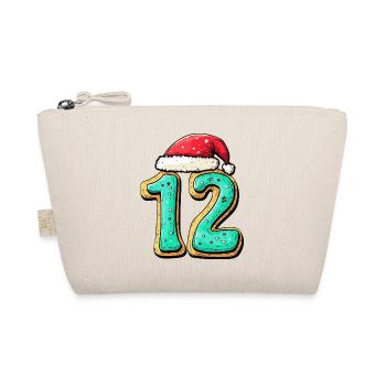 12 Zahl Keks Weihnachten - Bio-Täschchen - Natur - Vorne