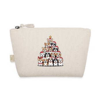 Christmas Dog Pyramid – Funny Xmas Look - Organic Pouch - nature - Front