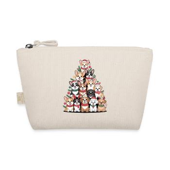 Christmas Dog Pyramid – Funny Xmas Look - Organic Pouch - nature - Front