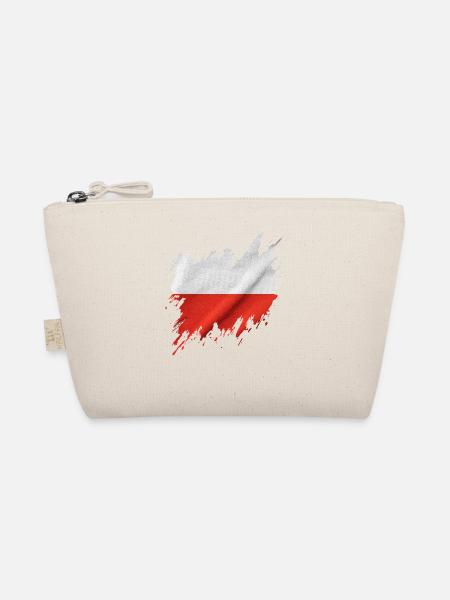 Flag of Poland, torn style - Organic Pouch - nature - Front
