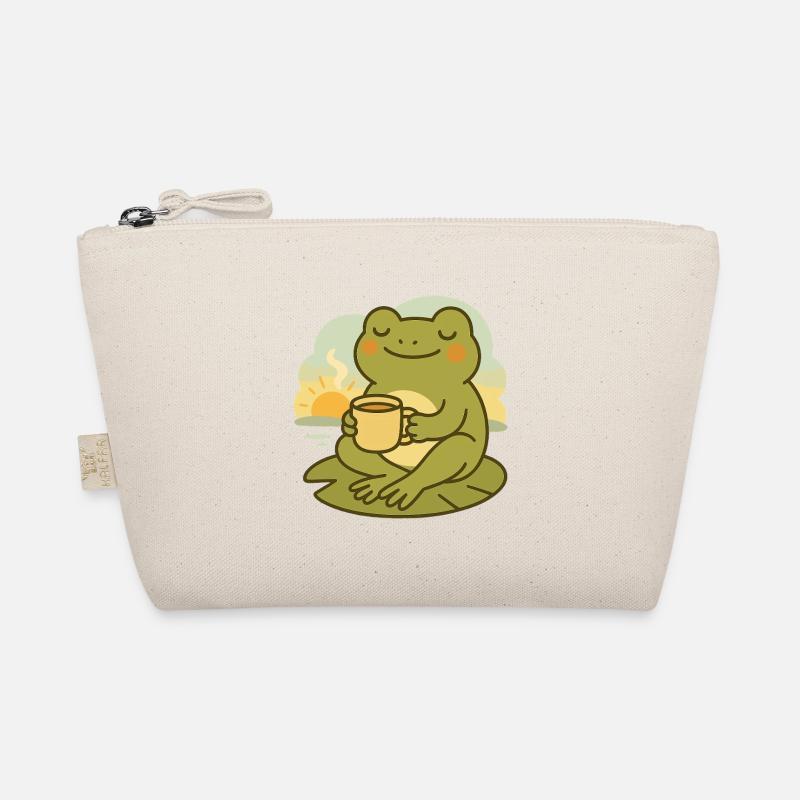 Frosch mit Kaffee – Morgenruhe Design Bio-Täschchen