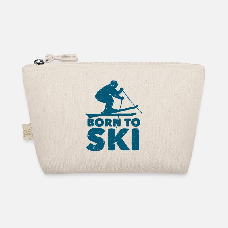 Born to Ski Silhouette - Bio-Täschchen - Natur