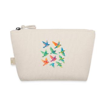 Colorful flock of birds in watercolor - Organic Pouch - nature - Front