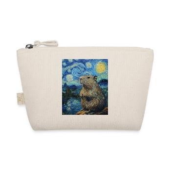 Capybara Van Gogh Style Starry Night - Organic Pouch - nature - Front
