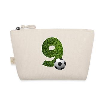 NR. 9 NUMMER 9 FUßBALL 9. GEBURTSTAG - Bio-Täschchen - Natur - Vorne