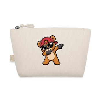 Dabbing Bear with Cap & Sunglasses – Cool Kids - Organic Pouch - nature - Front