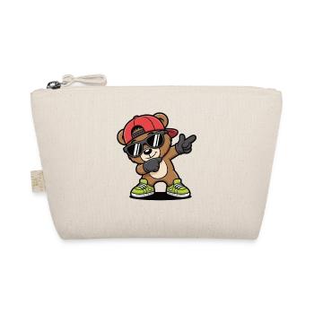 Dabbing Bear with Cap & Sunglasses – Cool Kids - Organic Pouch - nature - Front