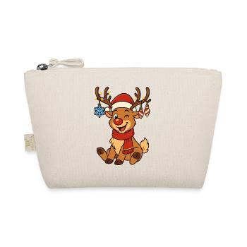 Christmas Funny Reindeer Gift - Organic Pouch - nature - Front