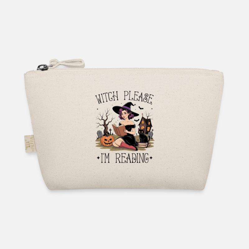 Halloween Witch Reading Scene Organic Pouch
