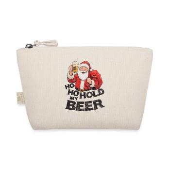 Le Père Noël avec de la bière en disant Ho Ho Hold my Beer - Trousse biologique - nature - Devant