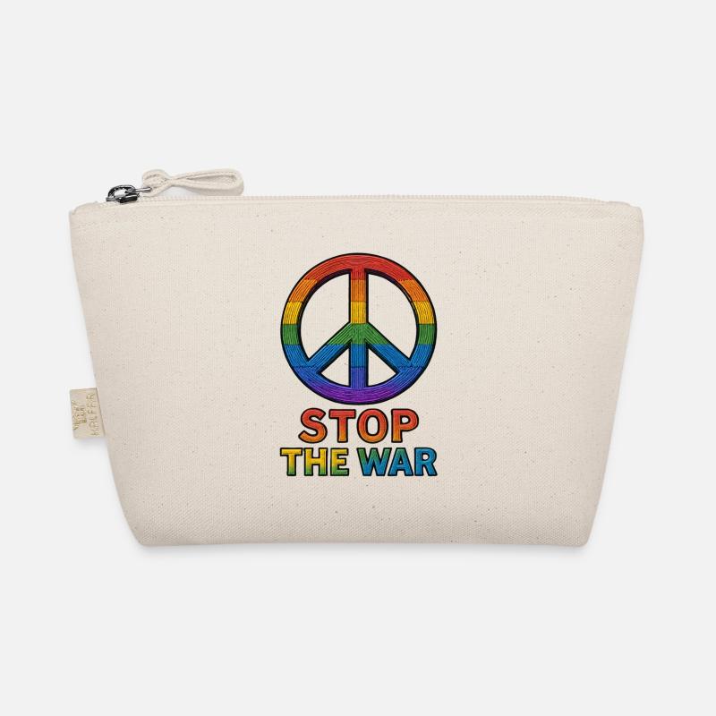 Arc-en-ciel du signe de la paix – Stop The War Design Trousse biologique