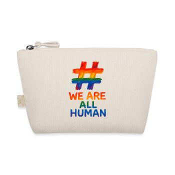#WeAreAllHuman – Regenbogen Watercolor Design - Bio-Täschchen - Natur - Vorne