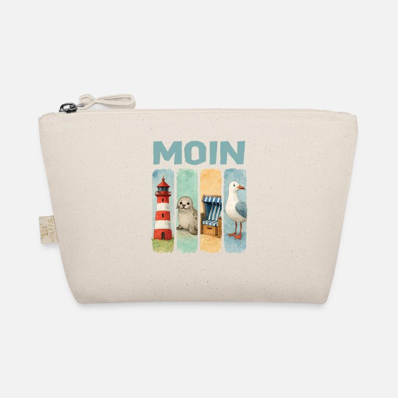Moin Leuchtturm Robbe Strandkorb Möwe Küste - Bio-Täschchen - Natur