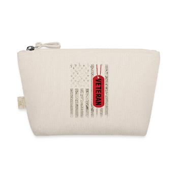 US Veteran Dog Tag Flagge Retro Look - Bio-Täschchen - Natur - Vorne
