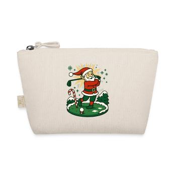 Santa Claus Golfing Christmas Fun Holiday - Organic Pouch - nature - Front