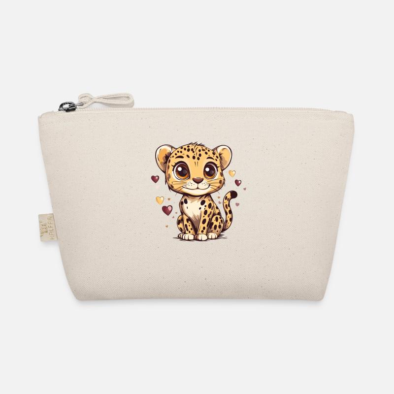 Süßes Leopardenjunge Herzdesign Bio-Täschchen