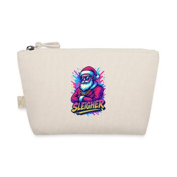 Sleigher – Lustiger Neon-Santa Weihnachtsmann - Bio-Täschchen - Natur - Vorne