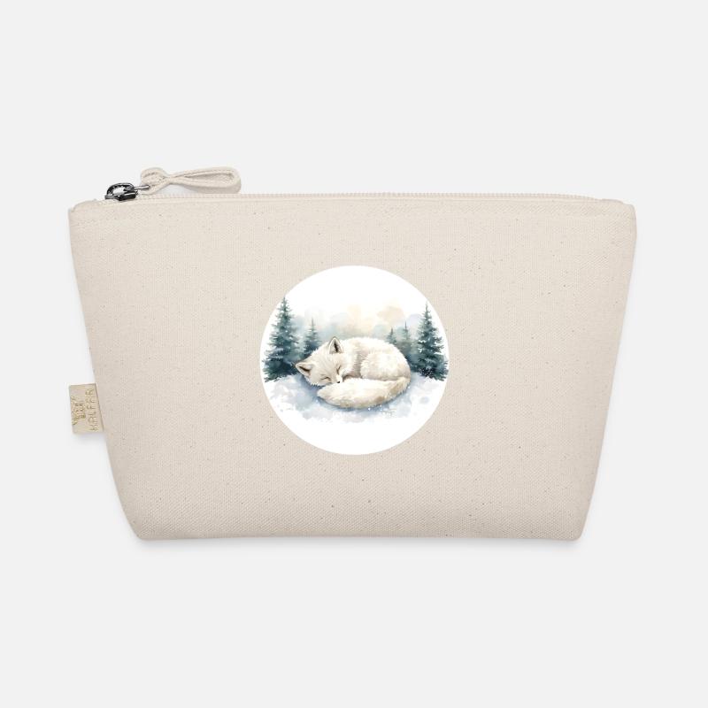 Arctic Fox Snowsleep Watercolor Organic Pouch