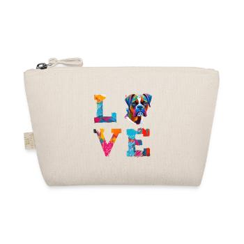 Boxer Dog LOVE Word Dog Dad Cute Boxer Lover - Organic Pouch - nature - Front