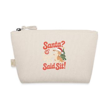 Lustiger Weihnachtshund - Bio-Täschchen - Natur - Vorne