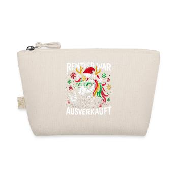 Weihnachten Spruch Humor Einhorn Lustig Rentier - Bio-Täschchen - Natur - Vorne