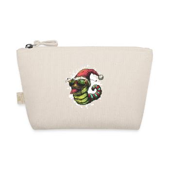 Worm Christmas Funny - Organic Pouch - nature - Front