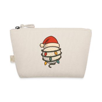 Christmas Golf Ball Santa Hat Lights Fun - Organic Pouch - nature - Front