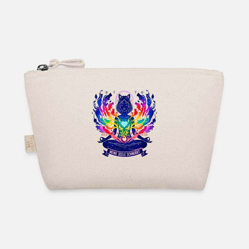 Meine Seele Schnurrt - Yoga Katze Regenbogen - Bio-Täschchen - Natur