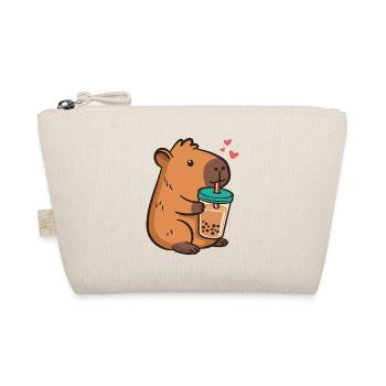 Capybara Bubble Tea Kawaii Boba Tea Milk Tea - Organic Pouch - nature - Front