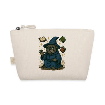 Bulldog Wizard Casting Magic Fantasy Cartoon - Organic Pouch - nature - Front