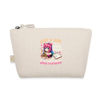Anime Ramen Sketching Girl - Organic Pouch - nature - Front