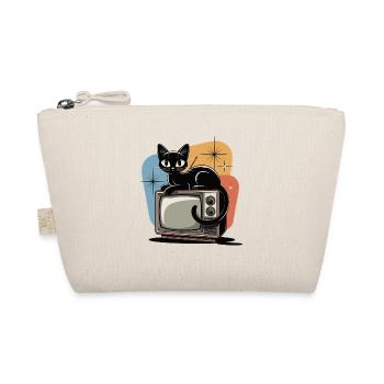 Atomique ère rétro chat vintage TV 50s 60s - Trousse biologique - nature - Devant