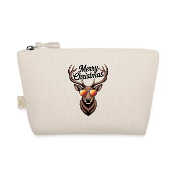 Cerf avec bois et lunettes de soleil Joyeux Noël - Trousse biologique - nature - Devant