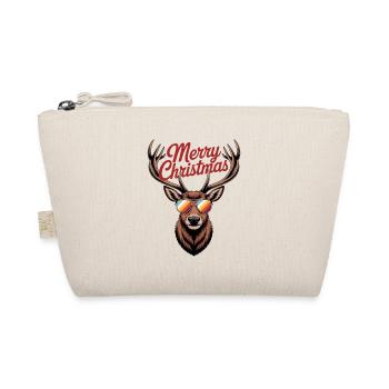 Cerf avec bois et lunettes de soleil Joyeux Noël - Trousse biologique - nature - Devant