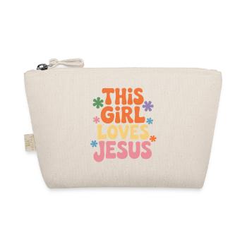 Cette fille aime Jésus – Rétro coloré - Trousse biologique - nature - Devant