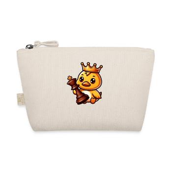 Cute Duck Chick Chess King Queen Figurine - Organic Pouch - nature - Front