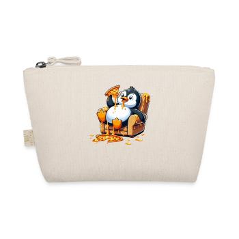 Süßer Pinguin Cartoon Pizza Essen Chill Gammeln - Bio-Täschchen - Natur - Vorne