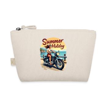 Motorcycle Summer Holiday Vacation Biker - Organic Pouch - nature - Front