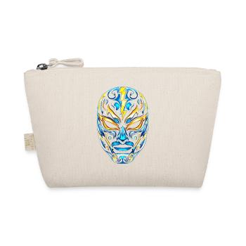 Blitzmasken Lucha Neon Blau Gold - Bio-Täschchen - Natur - Vorne