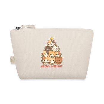 Miauige und helle Katze Weihnachtsbaum, Kätzchen - Bio-Täschchen - Natur - Vorne