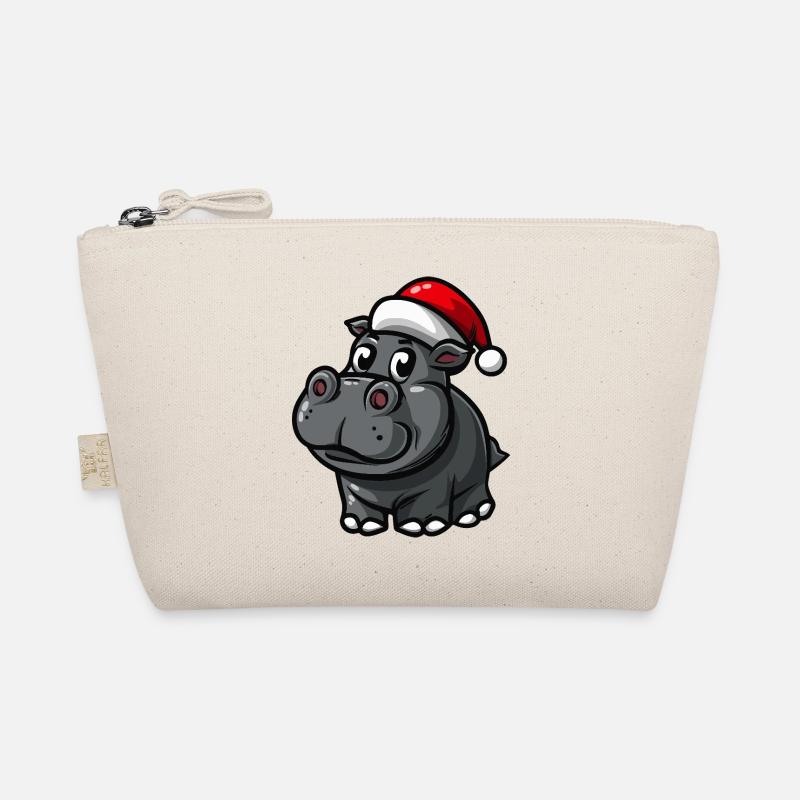 Nilpferd Weihnachten Bio-Täschchen