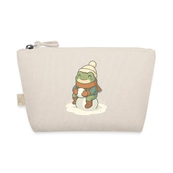 Winter Frog – Cozy Frog in the Snow - Organic Pouch - nature - Front