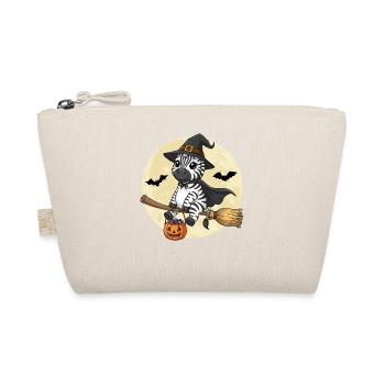 Cute Zebra Witch Halloween Pumpkin Full Moon - Organic Pouch - nature - Front