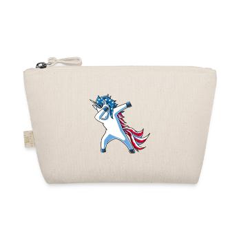 Patriotisches amerikanisches Einhorn Americorn Dabbing Kunst - Bio-Täschchen - Natur - Vorne
