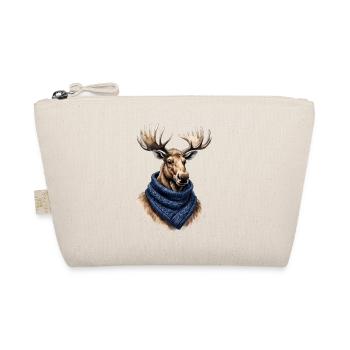 Moose with blue scarf - Organic Pouch - nature - Front