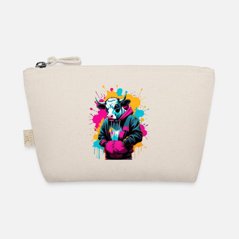 Vache graffiti en sweat à capuche Trousse biologique