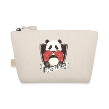 Boxender Panda – Lustiges Tiermotiv - Bio-Täschchen - Natur - Vorne