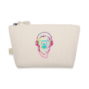 Neon monkey with headphones - Organic Pouch - nature - Front
