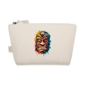  Farbenfrohes Tiki Maske Kunstwerk mit Lebendiger - Bio-Täschchen - Natur - Vorne