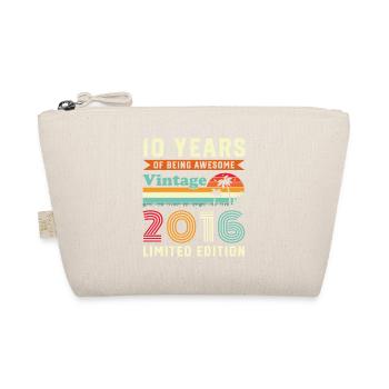 10 Years 2016 Vintage Retro Birthday Gift - Organic Pouch - nature - Front